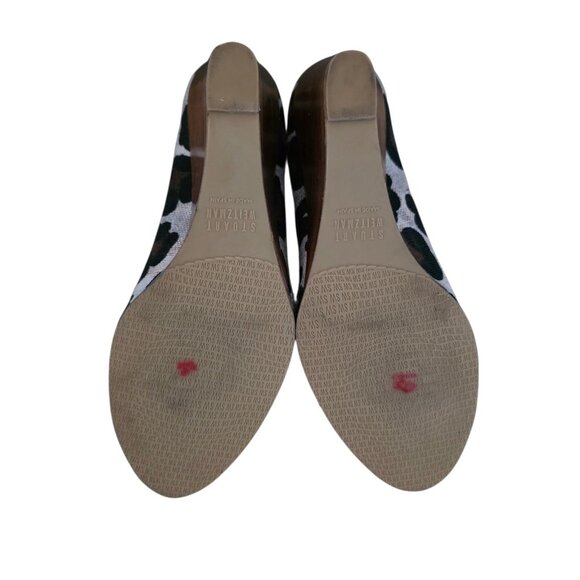 Stuart Weitzman Leopard Print Canvas Peep Toe Wedge Heels 9 New - Picture 5 of 5